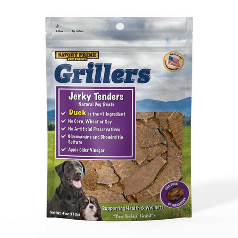 Savory Prime, Savory Prime Girllers Jerky Tenders Dog Treats, Duck, 4 Ounces