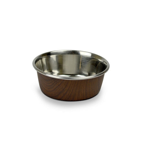 OurPets, OurPets Durapet Wood Grain Bowl, Dark Brown, 2.25 Cups