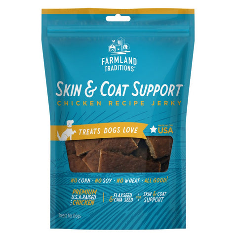 Farmland Traditions, Farmland Traditions Simple Snacks Skin & Coat Support Jerky Dog Treats, Chicken, 4.3 Ounces