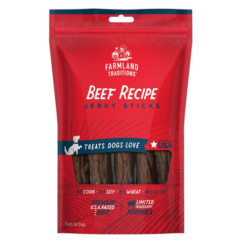 Farmland Traditions, Farmland Traditions Simple Snacks Beef Jerky Sticks Dog Treats, 6 Ounces