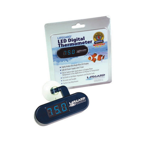 Lifegard Aquatics, Lifegard Aquatics LED Digital Aquarium Thermometer, 1 Each / Blue