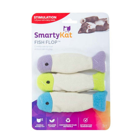 SmartyKat, SmartyKat Fish Flop Crinkle Plush Catnip Toy, 1 Each / Multi-Color