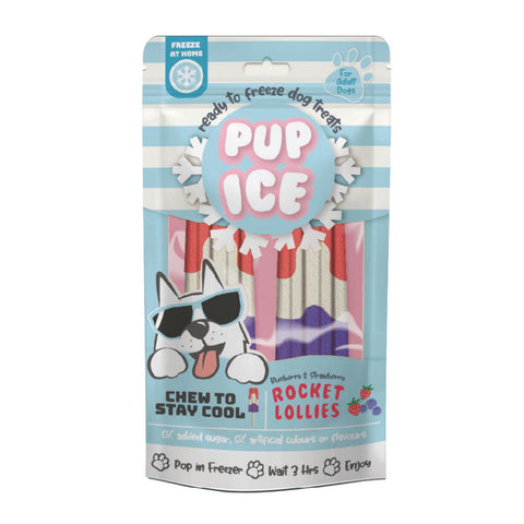 Spot, Spot Pup Ice Dog Chew Treat, Rocket Lollie, Strawberry & Blueberry, 2 Pack