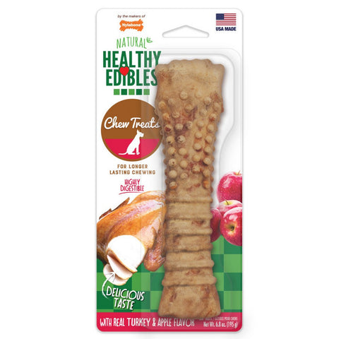 Nylabone, Nylabone Healthy Edibles All-Natural Long Lasting Turkey & Apple Dog Chew Treats, Turkey & Apple, ExtraLarge/Souper - 50+ Lbs. (1 Count)
