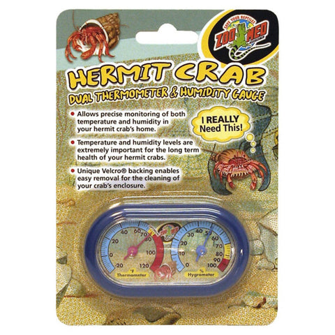 Zoo Med, Zoo Med Hermit Crab Dual Thermometer & Humidity Gauge, 1 Each / Assorted