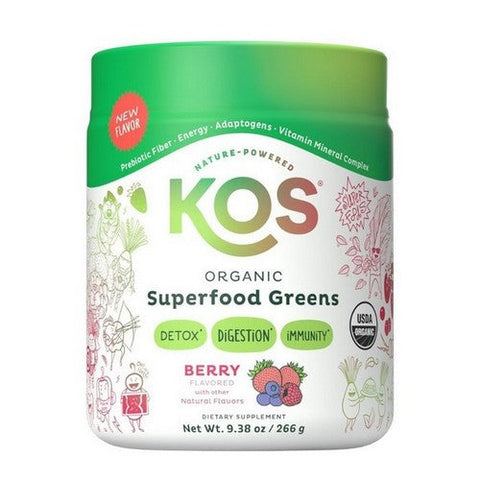 Organic Superfood Greens Powder Berry 9.38 Oz by Kos