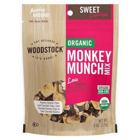 Organic Monkey Munch Snack Mix 6 Oz (Case Of 8) by Woodstock
