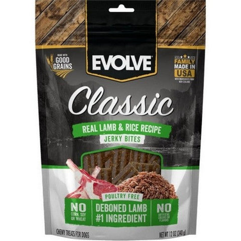 Buttons And Bows, Evolve Classic Jerky Bites, 12 Oz, Lamb/Rice