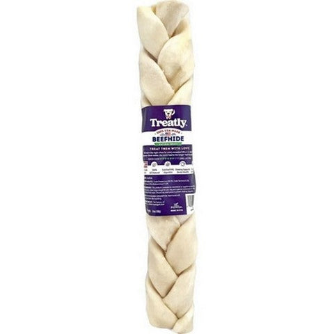 Treatly, Treatly 100% Usa Beefhide Braids, 12 IN-1 Pack,Natural