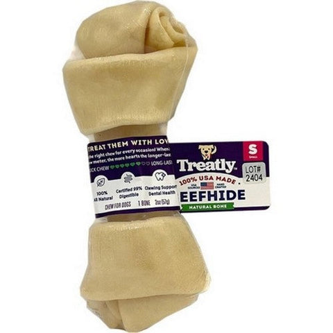 Treatly, Treatly 100% Usa Beefhide Bone Banded, 5 IN-1 Pack,Natural