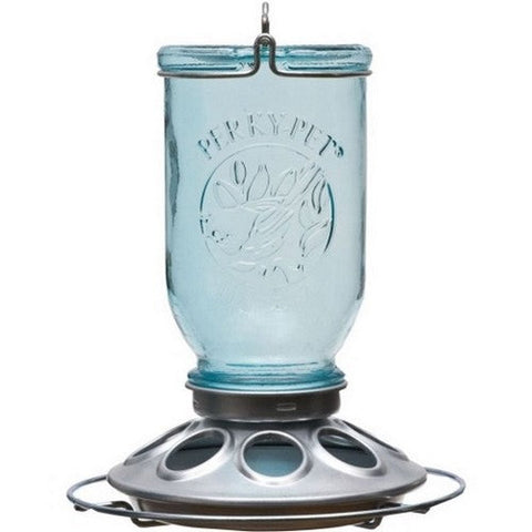Perky-Pet, Mason Jar Wild Bird Feeder, 1 LB CAP,Blue