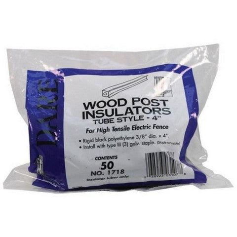 Dare, Dare Tube Style Wood Post Insulator, 4 Inches, Black
