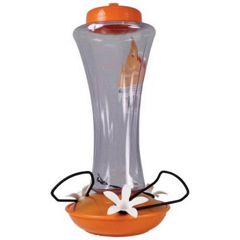 Audubon, Trumpet Plastic Oriole Feeder, 20 Oz CAP, Clear/Orange