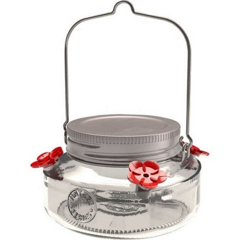 Audubon, Vintage Mini Mason Jar Glass Hummingbird Feeder, 12 Oz, Assorted