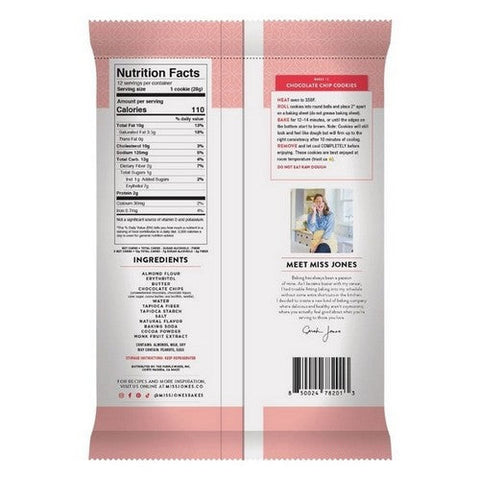 Miss Jones Baking Co, Keto Cookie Dough Chocolate Chip, 11.84 Oz (Case Of 6)