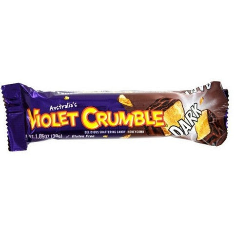 Violet Crumble, Honeycomb Dark Chocolate Bar, 1.05 Oz (Case Of 20)