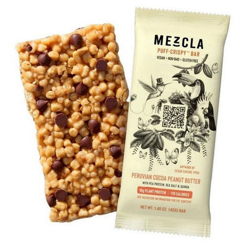 Peruvian Cocoa Peanut Butter Protein Bar 1.4 Oz (Case Of 12) by Mezcla