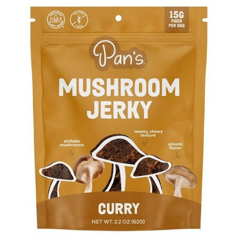 Curry Mushroom Jerky 2.2 Oz (Case Of 6) by Pan's Mushroom Jerky