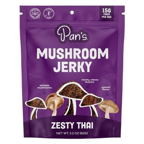 Mushroom Jerky Zesty Thai 2.2 Oz (Case Of 6) by Pan's Mushroom Jerky