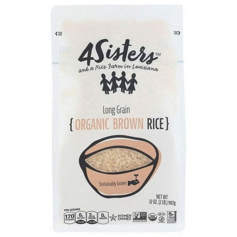 4 Sisters, Organic Long Grain Brown Rice, 2 Lb (Case Of 6)