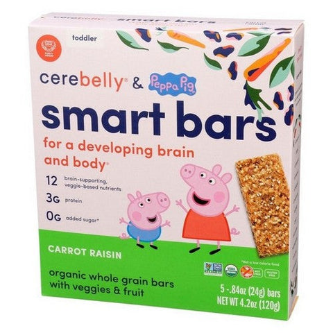 Organic Carrot Raisin Smart Bar 4.2 Oz (Case Of 6) by Cerebelly