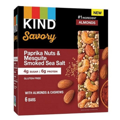 Savory Nut Bar Paprika Nuts And Mesquite Smoked Sea Salt 1.4 Oz X 6 Count (Case Of 6) by Kind