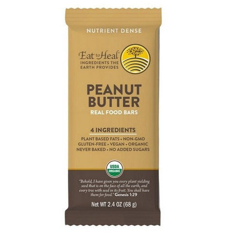 Peanut Butter Bar 68 Grams (Case Of 10) by Eat To Heal