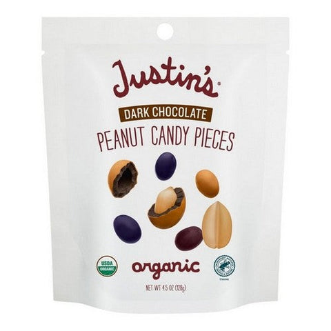 Dark Chocolate Peanut Candy Pieces 4.5 Oz (Case Of 6) by Justin's