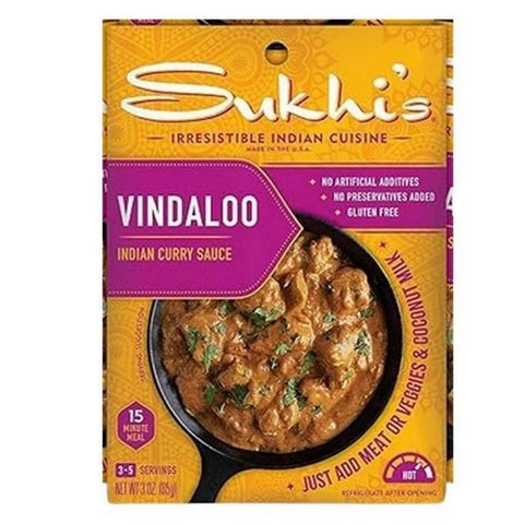 Vindaloo Medium Spicy Curry Sauce 3 Oz (Case Of 6) by Sukhis