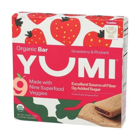 Strawberry Rhubarb Bars 3.7 Oz (Case Of 6) by Yumi