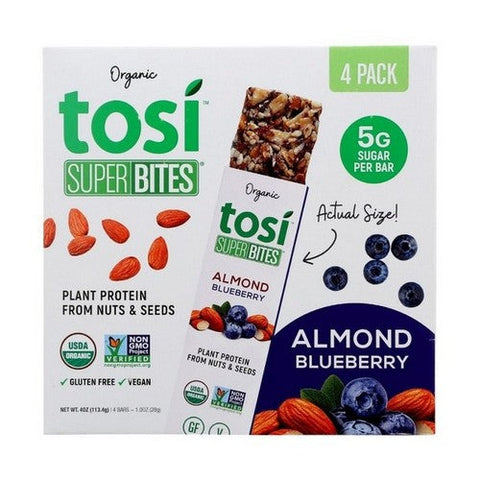 Organic SuperBites Almond Blueberry 4 Oz (Case Of 6) by Tosi