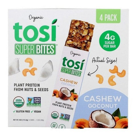 Organic SuperBites Cashew Coconut 4 Oz (Case Of 6) by Tosi