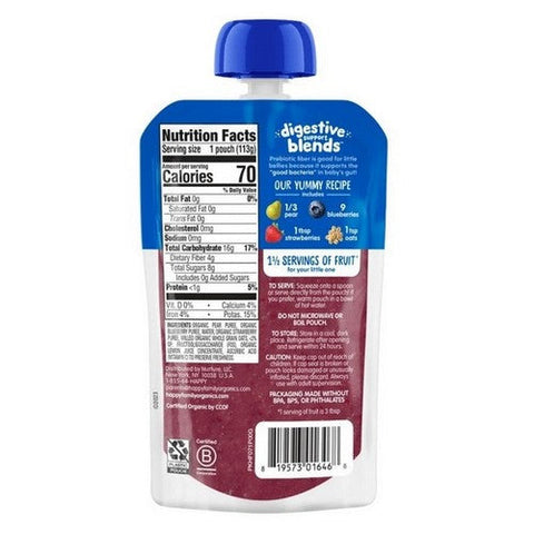 Pear Blueberry Strawberry Oats 4 Oz (Case Of 16) by Happy Baby Food