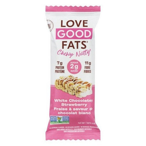 Love Good Fats, Chewy Nutty White Chocolatey Strawberry, 40 Grams X 12