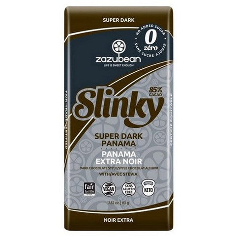 Zazubean, Slinky Super Dark Panama Dark Chocolate Style 85% Cacao, 80 Grams X 12