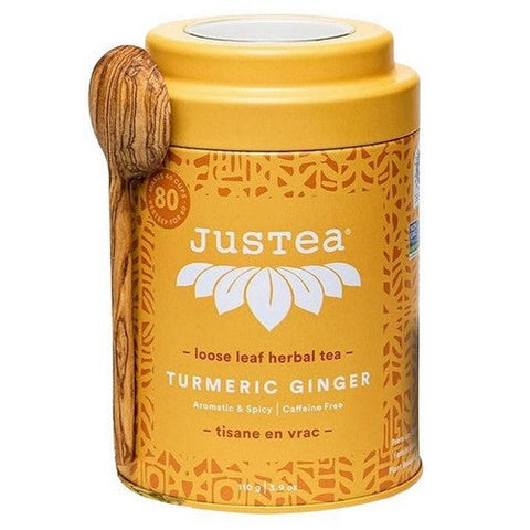 JusTea, Turmeric Ginger Loose Leaf Herbal Tea, 110 Grams X 6