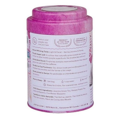 JusTea, Purple Jasmine Pyramid Purple Tea, 0.8 Oz X 12 Packets (Case Of 6)