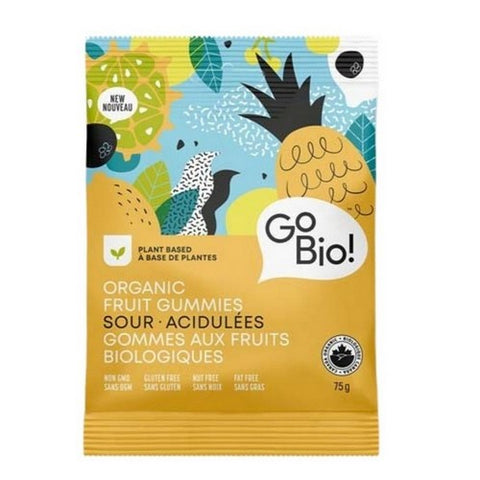 GoBio!, Organic Sour Fruit Gummies, 75 Grams X 10