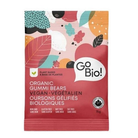 GoBio!, Organic Plant Based Gummi Bears, 75 Grams X 10