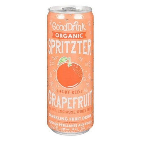 Gooddrink, Organic Ruby Red Grapefruit Spritzter, 355 Ml (Case Of 12)