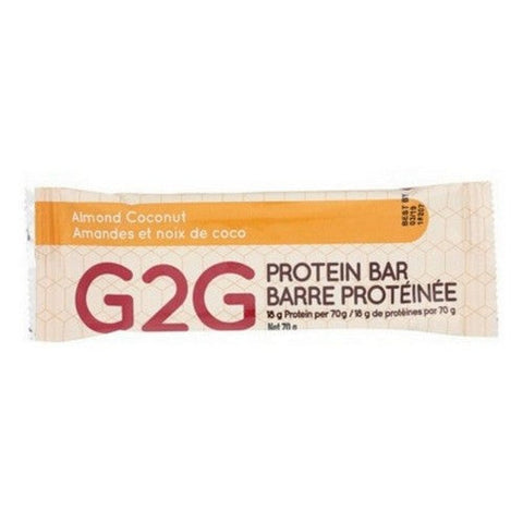 G2G Bar, Almond Coconut Protein Bar, 70 Grams (Case Of 8)