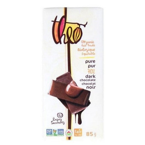Theo, Classic Organic 70% Cacao Dark Chocolate, 85 Grams (Case Of 12)