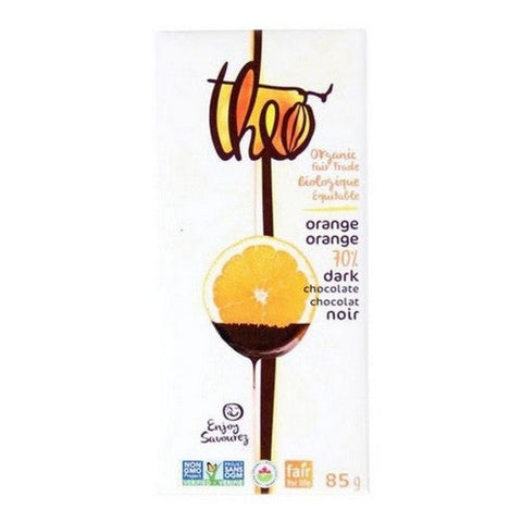 Theo, Organic Orange 70% Dark Chocolate, 85 Grams (Case Of 12)