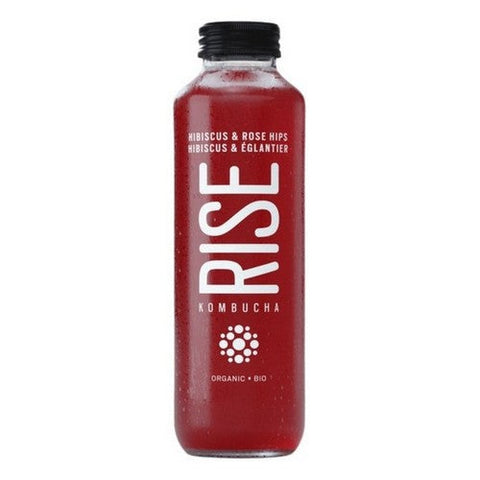 Rise, Organic Hibiscus And Rose Hips Kombucha, 414 Ml (Case Of 12)