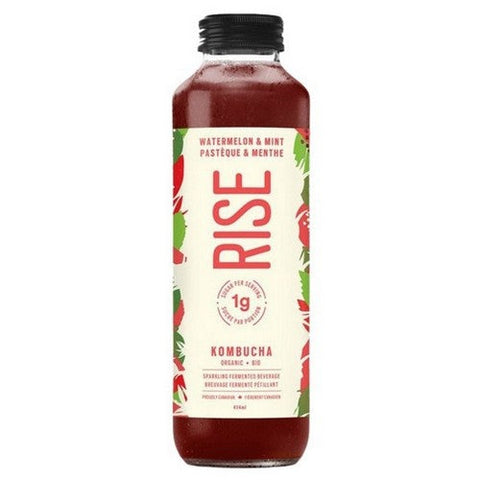 Rise, Organic Watermelon And Mint Kombucha, 414 Ml (Case Of 12)