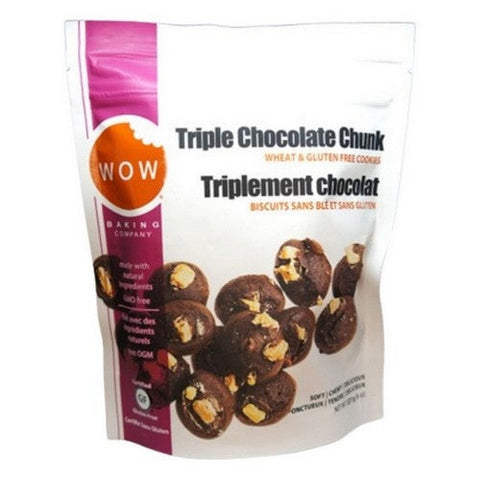 Wow Baking Company, Triple Chocolate Chunk Cookies Shelf Stable Pouch, 227 Grams (Case Of 12)