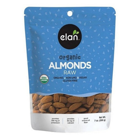 Elan, Organic Almonds Raw, 200 Grams (Case Of 8)