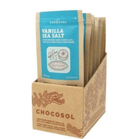 Chocosol, Vanilla Sea Salt Dark Chocolate, 75 Grams (Case Of 10)