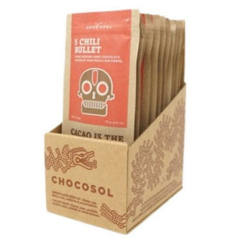 Chocosol, 5 Chili Bullet Dark Chocolate, 75 Grams (Case Of 10)