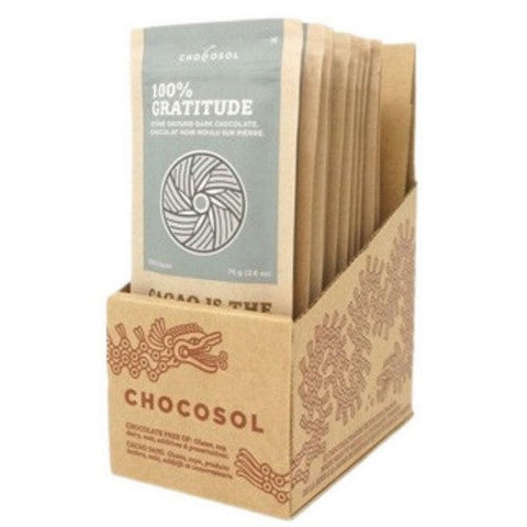 Chocosol, 100% Gratitute Dark Chocolate, 75 Grams (Case Of 10)